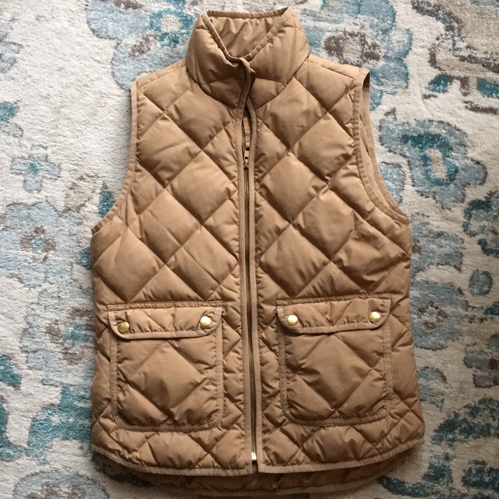 Camel J Crew Puff Vest